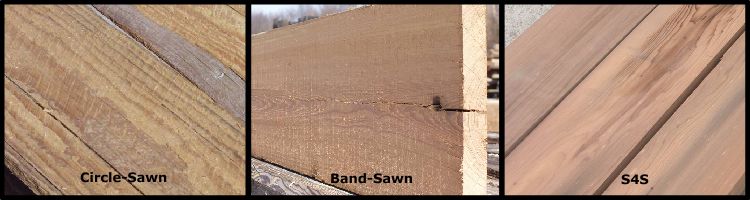 Saw markings, Bandsaw vs. Circle saw vs. S4S